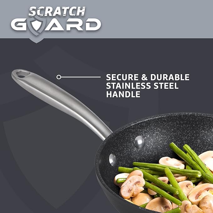 Prestige Scratch Guard Aluminium Cookware Set 5pce Black