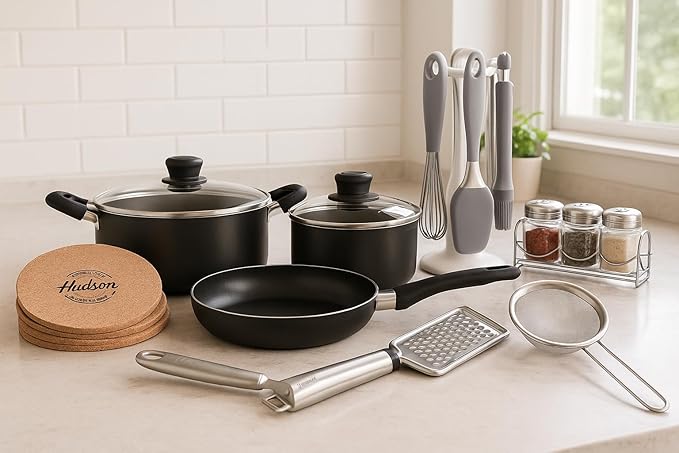 Pots Pans + Kitchen Cheese + Strainer + Cookware Sets + Utensil Set
