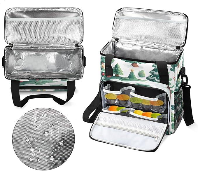 Bright Tree Xmas Coffee Maker Carrying Bag Portable Travel Storage Tote Bag Compatible with K-Mini or K-Mini Plus Single Serve Coffee Brewer Carrying Case with Multiple Pockets &amp Shoulder Strap
