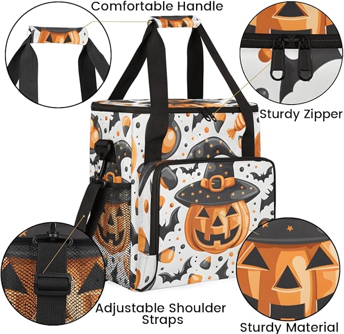 Gothic Pumpkin Coffee Maker Carrying Bag Mystical Pumpkin Travel Storage Bag Compatible with K-Mini or K-Mini Plus Single Serve Coffee Brewer Carrying Case with Multiple Pockets &amp Shoulder Strap