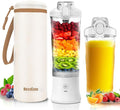 Portable Blender Personal Juicer for Shakes and Smoothies - 20 OZ Electric Protein Shaker Bottle with Insulated Sleeve Travel Lid USB-C Rechargeable - Mini Small Blender Cup for Kitchen Office Gym