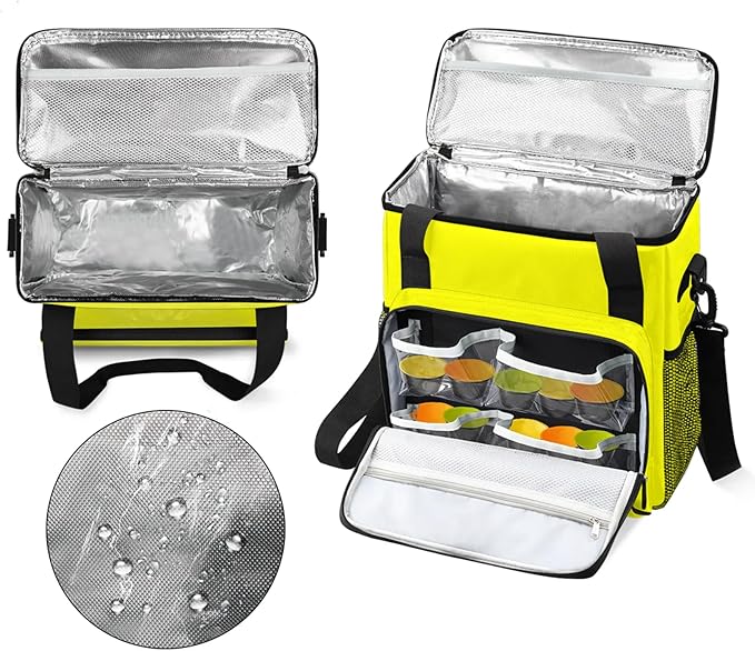 Light Yellow Coffee Maker Carrying Bag Waterproof Insulated Leakproof Cooler Bag Portable Storage Tote Bag Organizer With Shoulder Strap