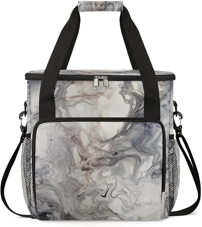 Retro Marbling Texture Coffee Maker Travel Bag for K-Mini or K-Mini Plus Single Serve Coffee Brewer Portable Storage Tote Case for Tarvel