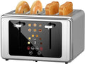 4 Slice ToasterTouchscreen &amp Dual Independent Control Panel5 Basic Functions &amp Digital Countdown Toasters6 Shade Settings＆6 Bread TypesSmart Bread Maker Mute/Screen-Off Silver