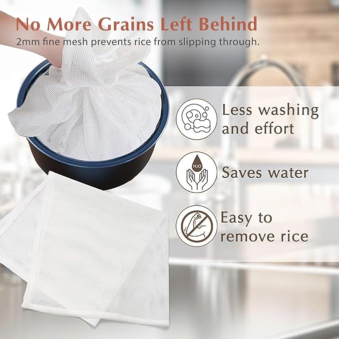 Japanese Rice Cooker Net Sushi Rice Net Mesh Polyester Napkin Reusable Made in Japan (M Size (30x30)) White