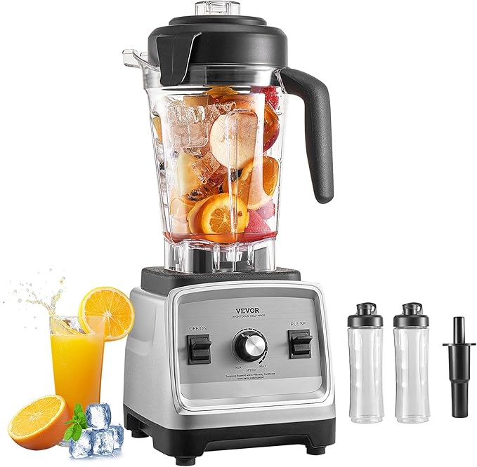 VEVOR Blender for Smoothies 85 oz 1400W Professional Blender with Powerful Motor Multi-Functional Food Processing with 2 Cups for Smoothie/Milkshake/Juice Fits for Kitchen