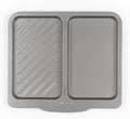 Salter Essentials Split Baking Tray – Non-Stick Coating Rectangular Dual Baking Tray Dishwasher Safe Easy to Clean Made in The UK Durable Carbon Steel Lightweight Oven Sheet PFOA-Free BW13673
