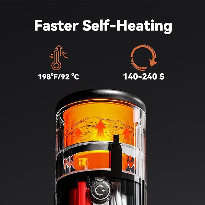 CERA+ Portable Espresso Machine 5-8 Cups per Charge Self-Heating 20 Bar NS Pods &amp Ground Coffee CERApresso Electric Travel Coffee Maker for Outing Working Camping