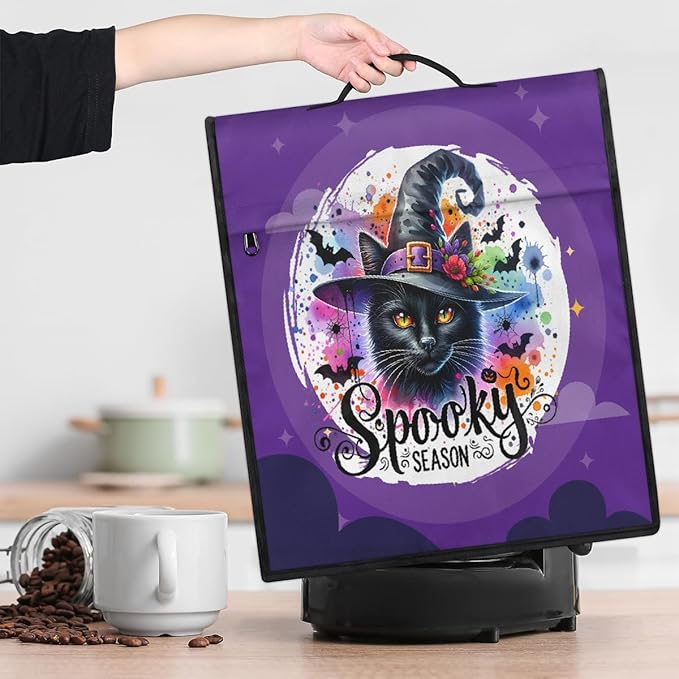 cfpolar Kitchen Aid Mixer Cover Compatible with 6-8 Quarts Halloween Cat Bat Stand Mixer Cover Kitchen Aid Mixers Accessories Appliance Organizer Bag Dust Covers with Zipper Pocket
