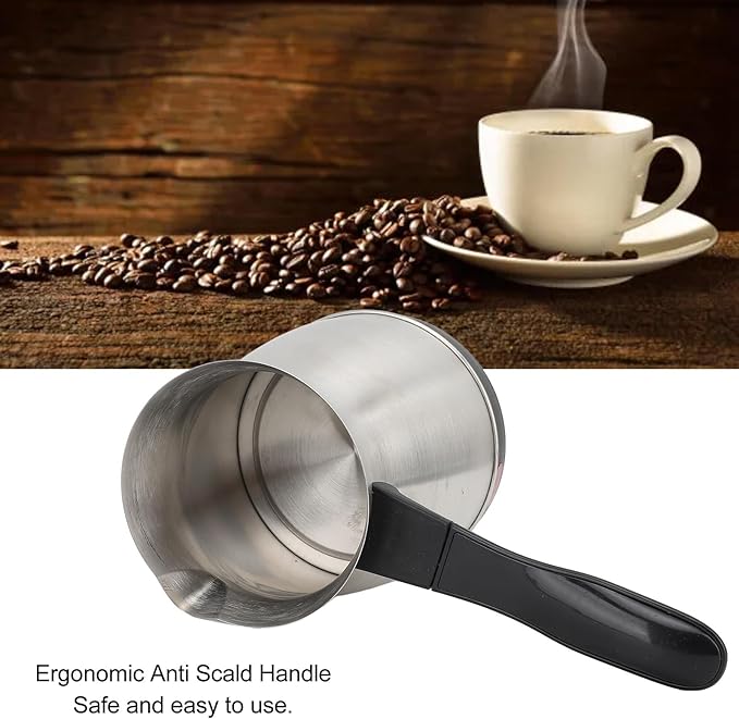 Ejoyous Electric Turkish Coffee Maker 600ml Stainless Steel Electric Coffee Machine for Tea Milk with Ergonomic Anti Scald Handle and Dual Protection