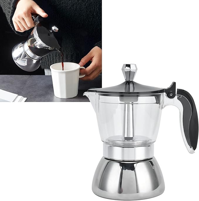 Stovetop Espresso Maker 6 Cup Stovetop Espresso Maker Stainless Steel Italian and Cuban Mocha Coffee Maker Household Coffee Maker