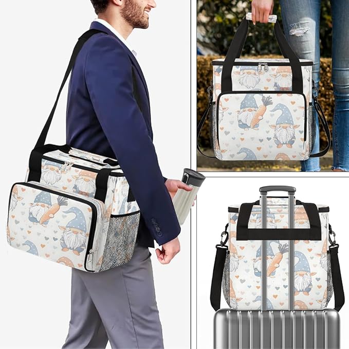 Christmas (608) Coffee Maker Carring Bag Travel Carrying Storage Tote Bag Compatible with Keurig K-Mini or K-Mini Plus Portable Single Serve Coffee Brewer Case with Pockets for K-cup Pods