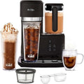 Mr. Coffee 3-in-1 Single-Serve Iced and Hot Coffee/Tea Maker with Blender with Reusable Filter Scoop Recipe Book 2 Tumblers Lids and Straws Black