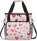 Pink Orange Heart Coffee Maker Carrying Bag Portable Travel Storage Tote Bag Compatible with K-Mini or K-Mini Plus Single Serve Coffee Brewer Carrying Case with Multiple Pockets &amp Shoulder Strap