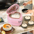 Heart Shaped Pink Rice Cooker Small Multifunctional Peach Heart Shape 300W High Power Preset Timer Automatic Heat Preservation Cute Rice Cooker for New Year Valentine's Day Gifts (1.8L 4Cups)