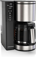 Hamilton Beach 14 Cup Programmable Coffee Maker with Easy Measure Light Up Reusable Filter Removable 70 Oz. Water Reservoir Black and Stainless Steel