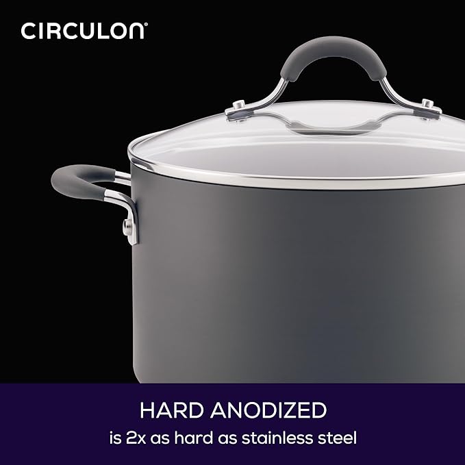 Circulon 83903 Radiance Hard Anodized Nonstick Cookware Pots and Pans Set 10 Piece Gray