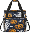 Halloween Pumpkin Coffee Maker Carrying Bag Oil Painting Pumpkin Travel Storage Bag Compatible with K-Mini or K-Mini Plus Single Serve Coffee Brewer Carrying Case with Pockets &amp Shoulder Strap