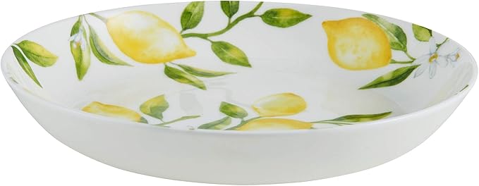 Mikasa Lemons Bone China Lightweight Chip Resistant Set Of 4 Pasta Bowls 8.5 Inch 20 fl oz