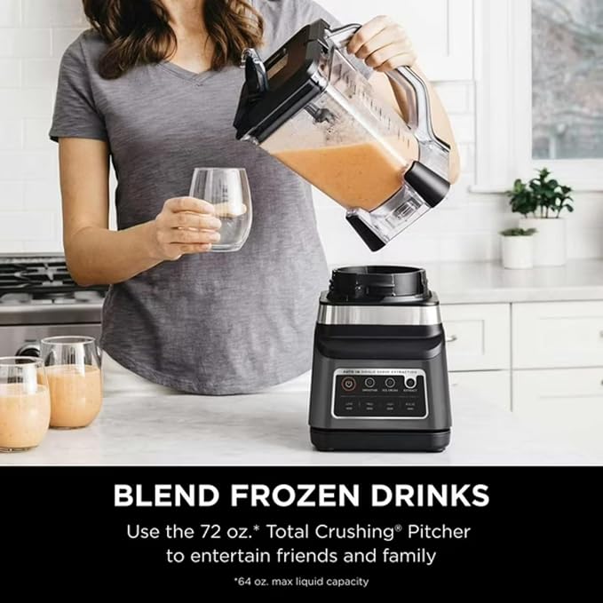 Professional Blender DUO 1400W 72oz Pitcher &amp 2x24oz Cups Auto-iQ Programs Ice Crushing Dishwasher Safe