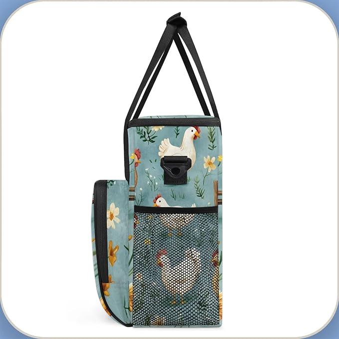 Chicken Coffee Maker Travel Bag Animal Insulated Grocery Bag Travel Picnic Leakproof Cooler Bags With Shoulder Strap