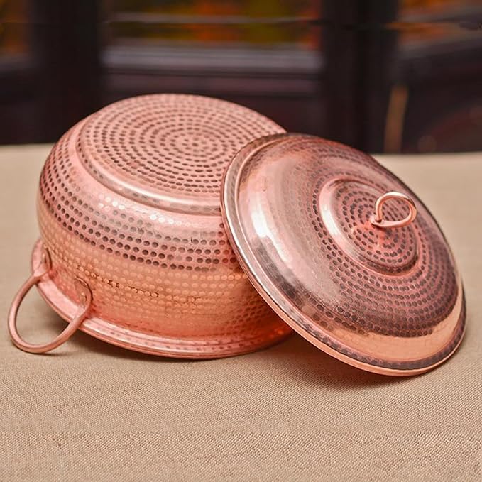 Handcrafted Hammered Copper Cookware Set - Ideal for Copper Chef - Pots and Pans Size