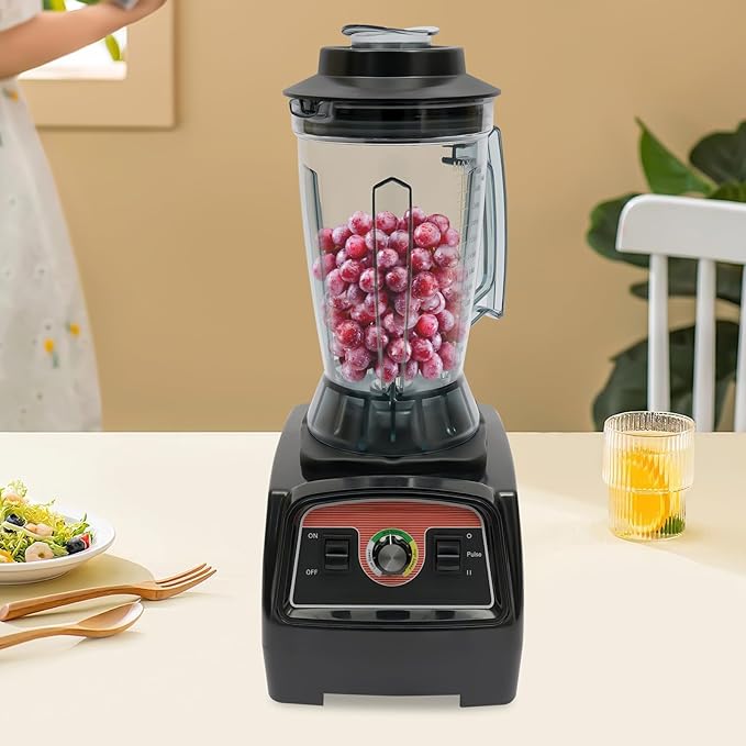 Powerful 2800W Professional Blender with 3.9L Large Capacity 57000 RPM High Speed 304 Stainless Steel Blade for Smoothies Juices Shakes Soups Ice Cream and More – Easy Clean