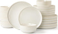 Dinnerware Sets 18 Pieces Stoneware Plates and Bowls Set Reactive Glaze Ceramic Dishes Set Scratch Resistant Kitchen Dinner Set Dishwasher &amp Microwave Safe Service for 6