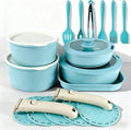 24 Pcs pots and pans setcookware set non stickpots and pans set Oven-safe and dishwasher-safePFAS/PFOA FreeInduction Dishwasher Oven Safe cookware set (Blue)