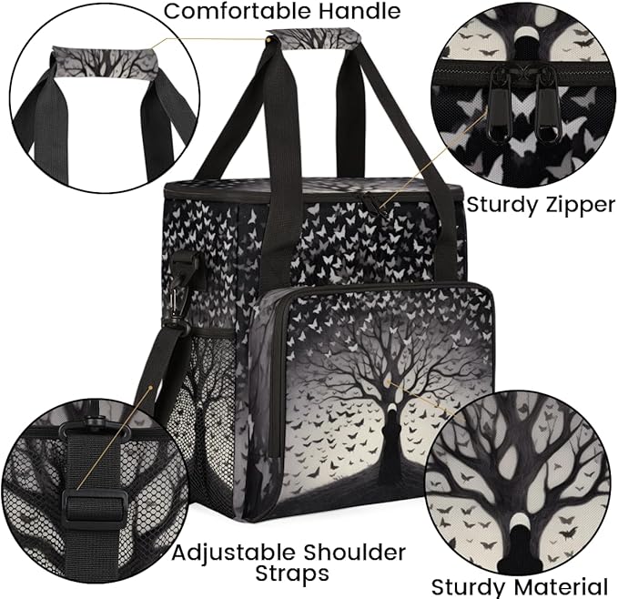 Butterfly Tree Coffee Maker Carrying Bag Artistic Butterfly Travel Storage Bag Compatible with K-Mini or K-Mini Plus Single Serve Coffee Brewer Carrying Case with Multiple Pockets &amp Shoulder Str