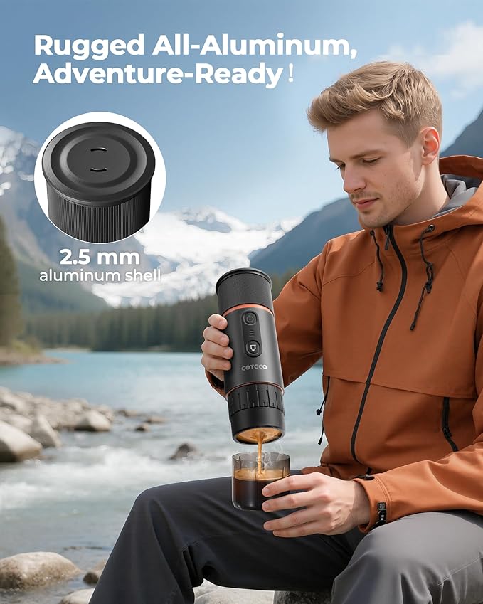 Portable Espresso Coffee Maker Travel Coffee Maker for Camping 20 Bar Self‑Heating Rechargeable with USB-C with NS Capsule for Car/Travel/Camping