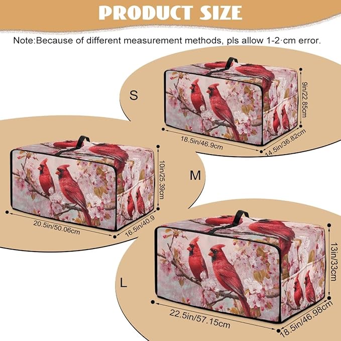 Air Fryer Toaster Smart Oven Dust Cover Cardinal Flower Printed Toaster Oven Cover with Side Pockets for Kitchen Counter Washable Machine M