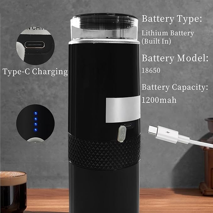AUNMAS Portable Coffee Machine Travel Car Espresso Maker Handheld Coffee Maker Manually Operated for Camping Hiking Electric Espresso Machine Compatible for Capsules