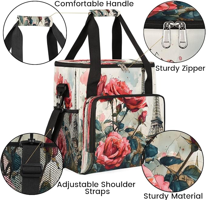Tower Rose Coffee Maker Carrying Bag Compatible with K-Mini or K-Mini Plus Portable Single Cup Coffee Maker Case with Pockets for K Cup Pods