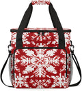 Red Ethnic Pattern Coffee Maker Carrying Bag Snowflake Travel Storage Bag Compatible with K-Mini or K-Mini Plus Single Serve Coffee Brewer Carrying Case with Multiple Pockets &amp Shoulder Strap