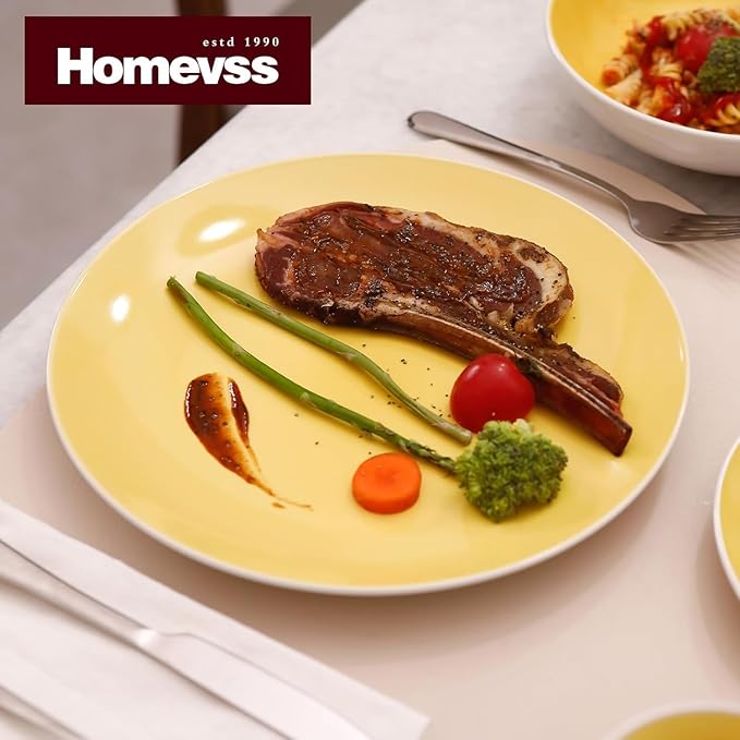 Stoneware Coupe 16pc Dinnerware Set Outside White + Inside Yellow