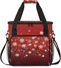 Xmas Snowflakes Coffee Maker Carrying Bag Magic Snowflakes Travel Storage Bag Compatible with K-Mini or K-Mini Plus Single Serve Coffee Brewer Carrying Case with Multiple Pockets &amp Shoulder Stra
