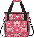 Pigs Love Hearts Coffee Maker Travel Bag for Keurig K-Mini/K-Mini Plus Insulated Waterproof Tote with Pockets for K-Cup Portable Single-Serve Brewer Case