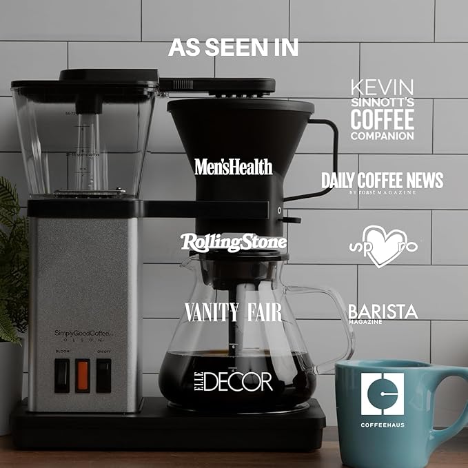 SimplyGoodCoffee Coffee Maker/Coffee Machine. 8 Cup Automatic Drip Pour Over Coffee Brewer With Vinyl Wrap Custom Kit. Easy To Use Gold Cup Standard. Navy Blue