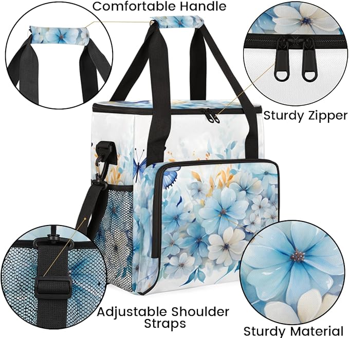 Dreamy Butterfly Coffee Maker Carrying Bag Mystic Butterfly Travel Storage Bag Compatible with K-Mini or K-Mini Plus Single Serve Coffee Brewer Carrying Case with Multiple Pockets &amp Shoulder Str
