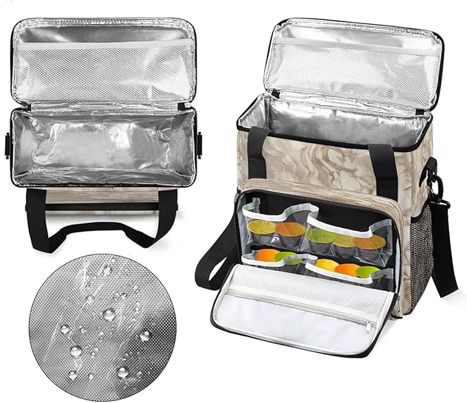Marble Print Retro Coffee Maker Travel Bag for K-Mini or K-Mini Plus Single Serve Coffee Brewer Portable Storage Tote Case for Tarvel