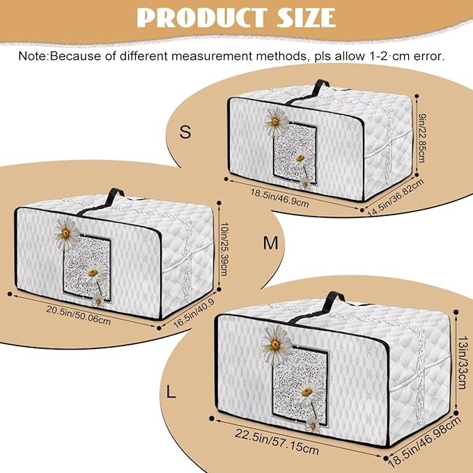 Doojoayie Daisy Toaster Cover 6 Slice Dust-Proof Kitchen Appliance Covers with Top Handle Design Easy to Use 19.7x16x 10 Compatible with Toaster/Kitchen Appliance