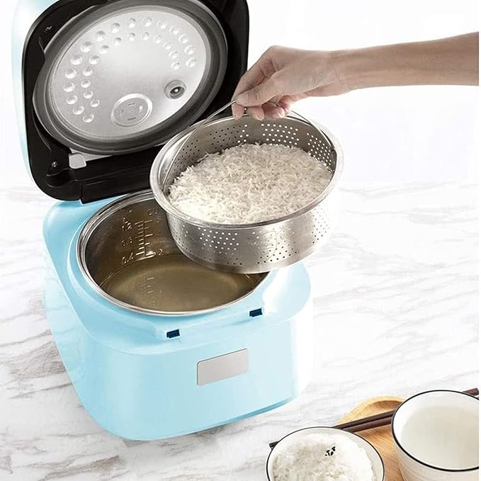 Smart Desugar Rice Cooker 2.6L Blue Sugar-Free &amp Regular Rice 24-Hour Timer 4-5 People 6-7 Bowls