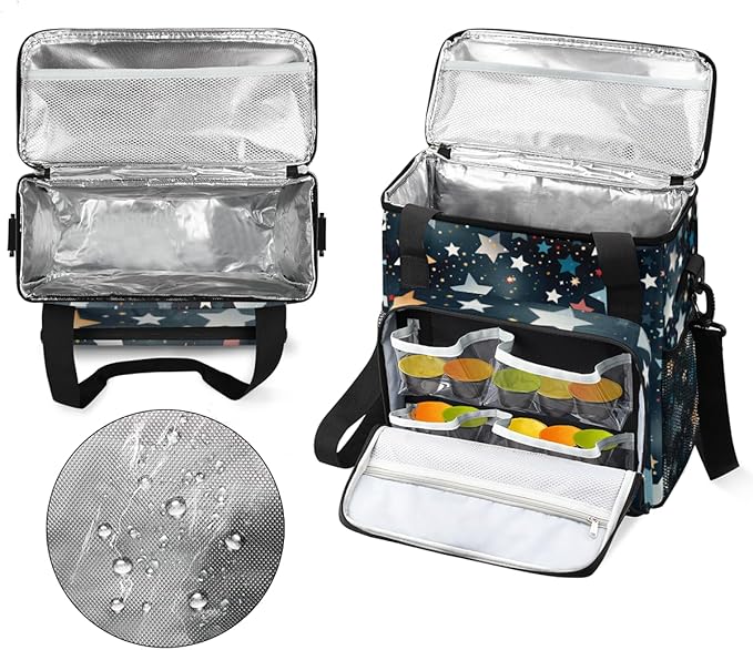 Glitter Coloful Star Coffee Maker Carrying Bag Portable Travel Storage Tote Bag Compatible with K-Mini or K-Mini Plus Single Serve Coffee Brewer Carrying Case with Multiple Pockets &amp Shoulder St