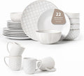 22-Piece Ceramic Dinnerware Set with Mugs Service for 6 – Versatile Plates Bowls &amp Mugs for Daily Use Stain-Resistant &amp Easy to Store