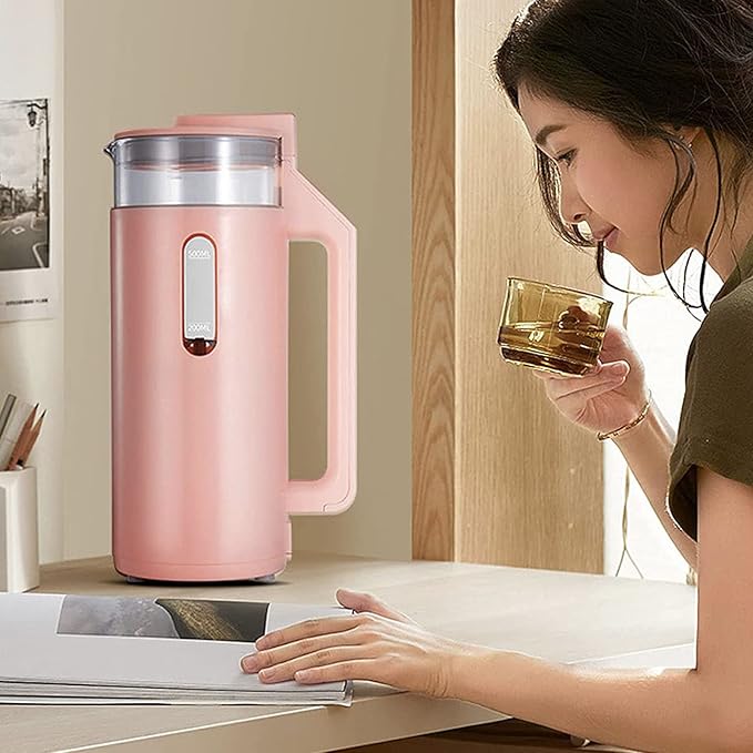 Mini Soybean Milk Maker 500ml Multifunction Heatable Soybean Milk Machine Easy to Clean Soybean Making Machine Nut Milk Maker Household Fruit Juice Cooking Machine