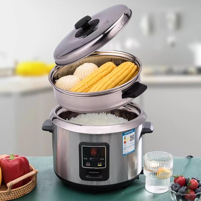 Stainless Steel Rice Cooker Double-Bottomed Food Grade Interior Liner Household Rice Cooker (Color : 3L)