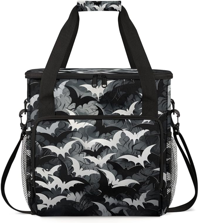 Magical Bat Coffee Maker Carrying Bag Graffiti Bat Travel Storage Bag Compatible with K-Mini or K-Mini Plus Single Serve Coffee Brewer Carrying Case with Multiple Pockets &amp Shoulder Strap