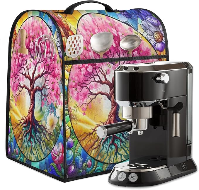 cfpolar Kitchen Aid Mixer Cover Compatible with 6-8 Quarts Tree Of Life Flower Stand Mixer Cover Kitchen Aid Mixers Accessories Appliance Organizer Bag Dust Covers with Zipper Pocket