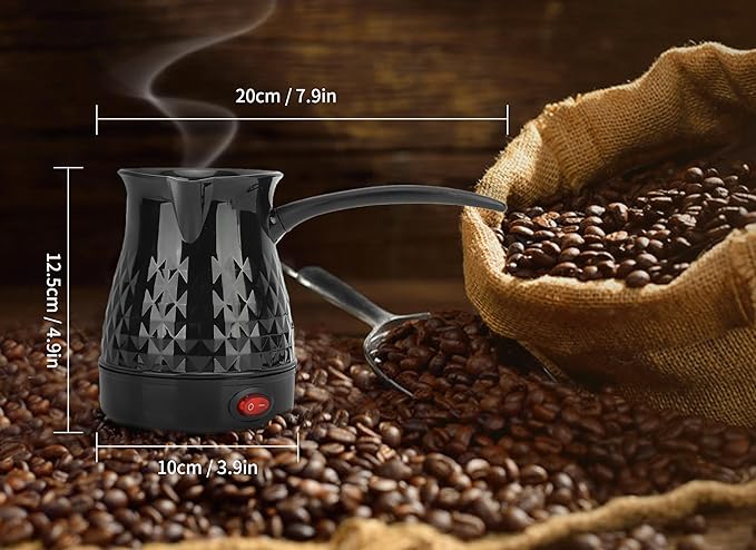 Electric Turkish Coffee Maker 600ml Portable Electric Turkey Coffee Pot Arabic Greek Turkish Coffee Maker Anti Scald Tea Maker Kettle Coffee Machine